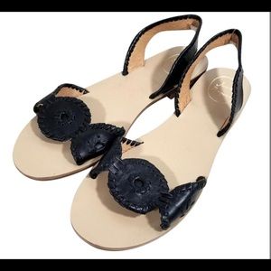 JACK ROGERS Black Liliana Sandals Good USED 7